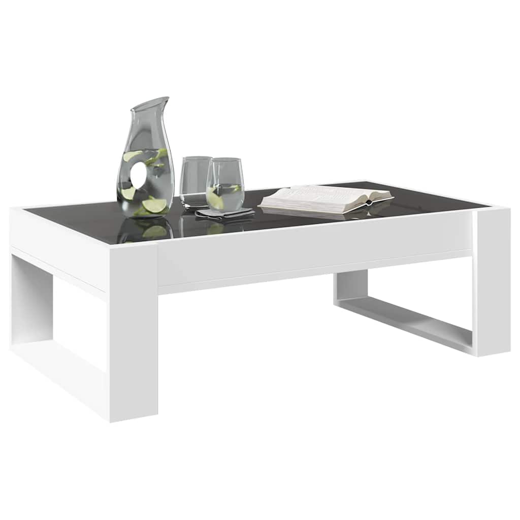 Tavolino da Salotto con LED Infinity Bianco 90x53x30 cm | homemem39