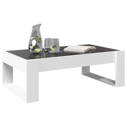 Tavolino da Salotto con LED Infinity Bianco 90x53x30 cm | homemem39