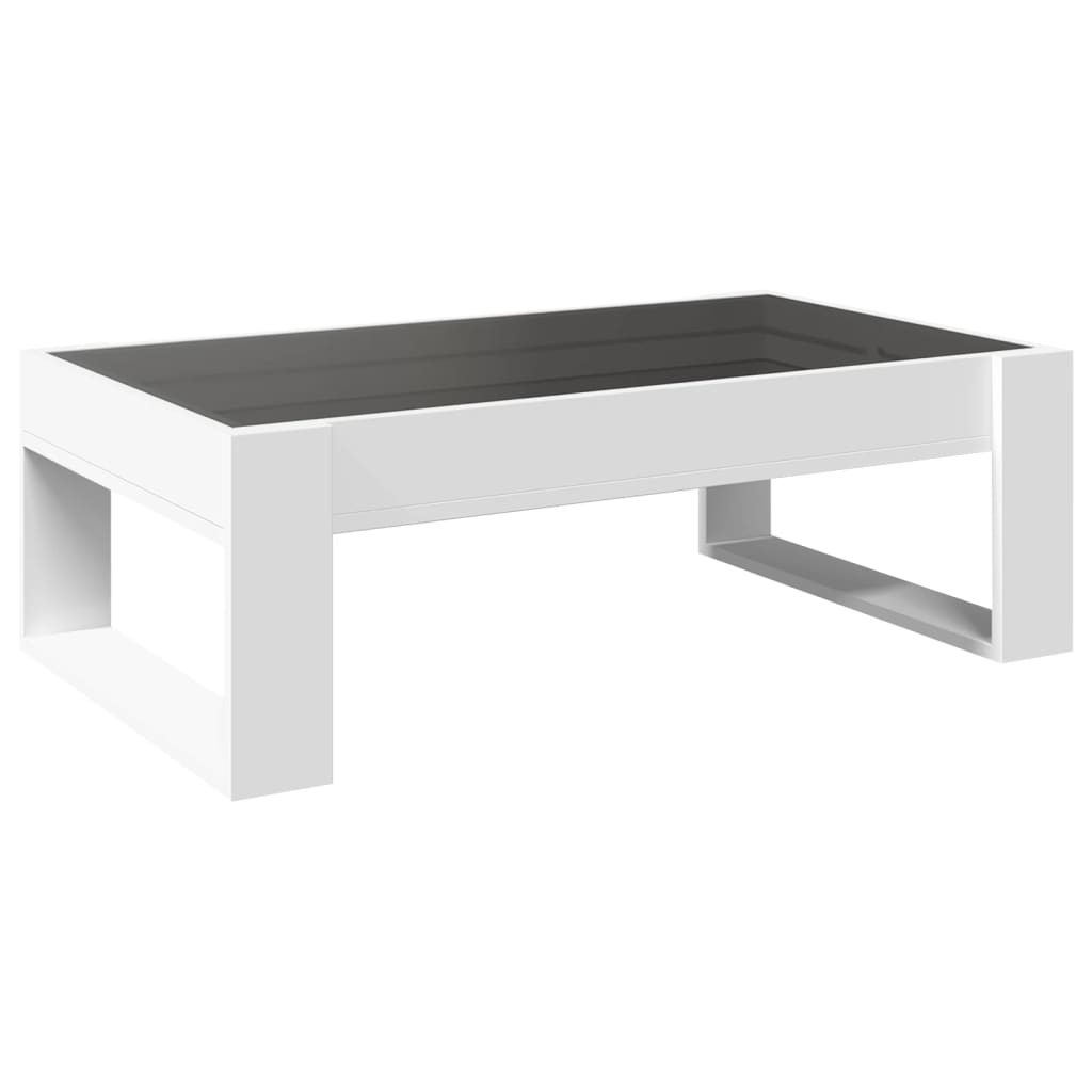 Tavolino da Salotto con LED Infinity Bianco 90x53x30 cm | homemem39