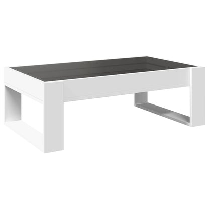 Tavolino da Salotto con LED Infinity Bianco 90x53x30 cm | homemem39