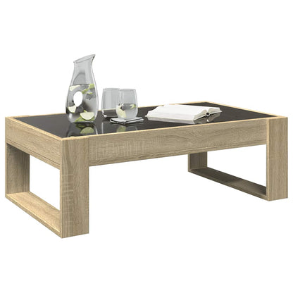 Tavolino da Salotto con LED Infinity Rovere Sonoma 90x53x30 cm