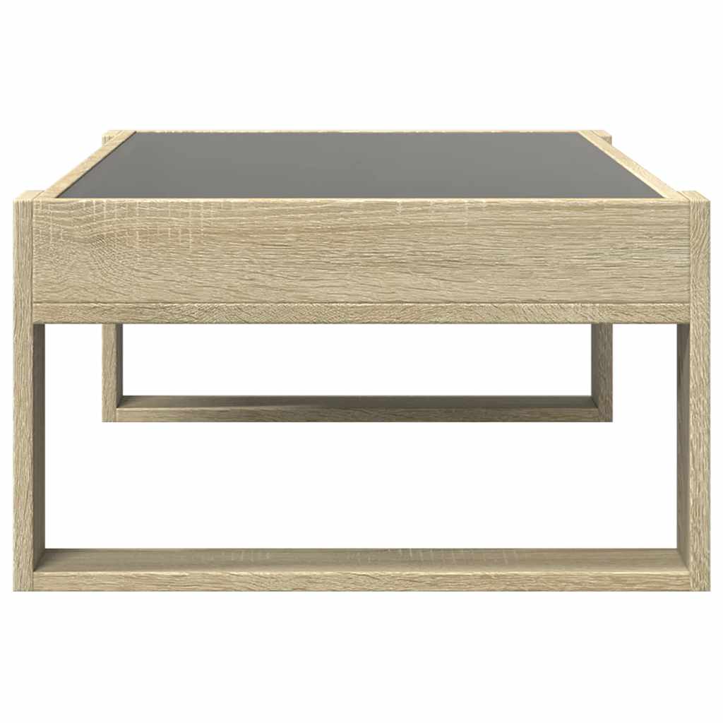 Tavolino da Salotto con LED Infinity Rovere Sonoma 90x53x30 cm