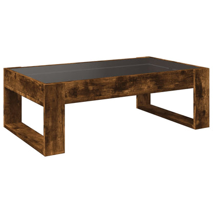 Tavolino da Salotto con LED Infinity Rovere Fumo 90x53x30 cm | homemem39