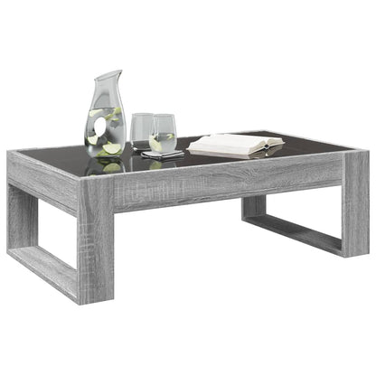 Tavolino da Salotto con LED Infinity Grigio Sonoma 90x53x30 cm