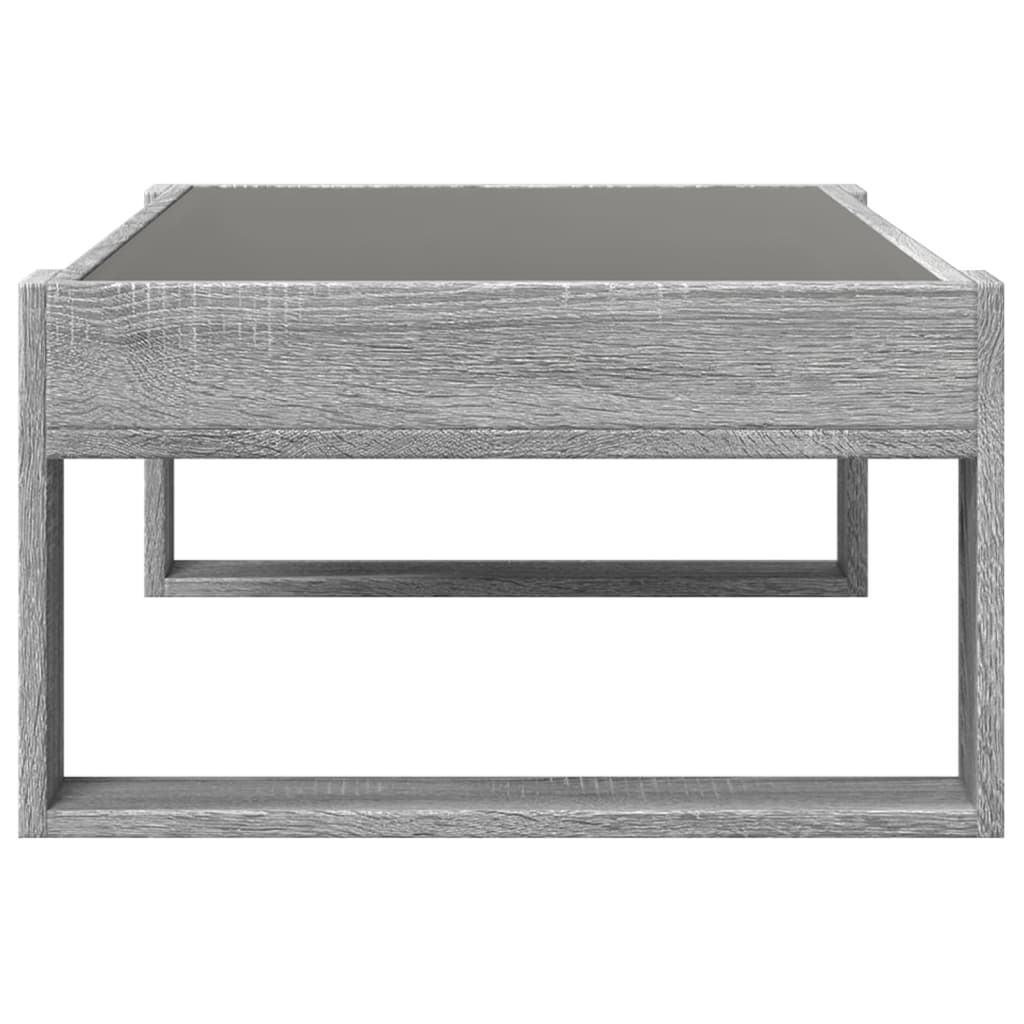 Tavolino da Salotto con LED Infinity Grigio Sonoma 90x53x30 cm