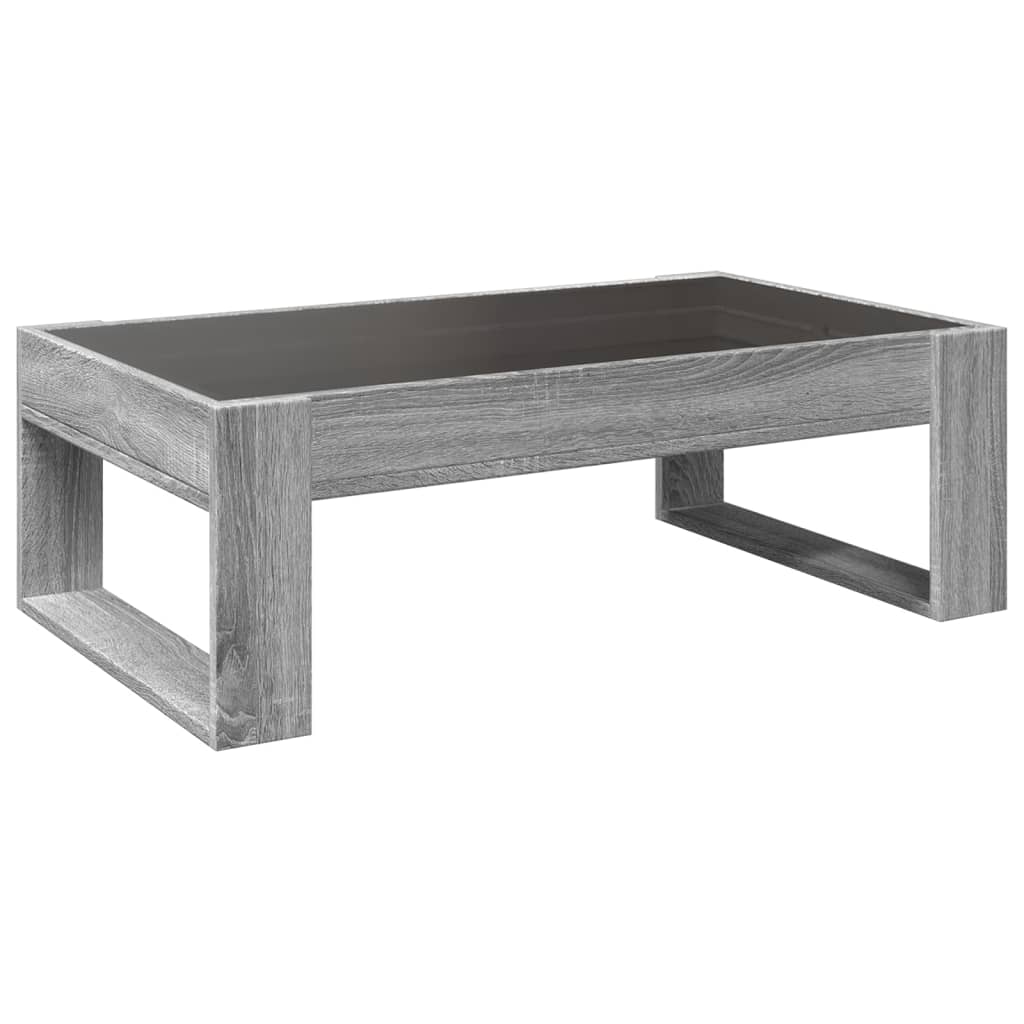 Tavolino da Salotto con LED Infinity Grigio Sonoma 90x53x30 cm