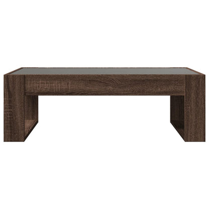 Tavolino da Salotto con LED Infinity Rovere Marrone 90x53x30 cm | homemem39