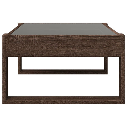 Tavolino da Salotto con LED Infinity Rovere Marrone 90x53x30 cm