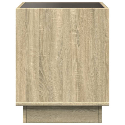 Tavolino da Salotto con LED Infinity Rovere Sonoma 40x40x50 cm | homemem39