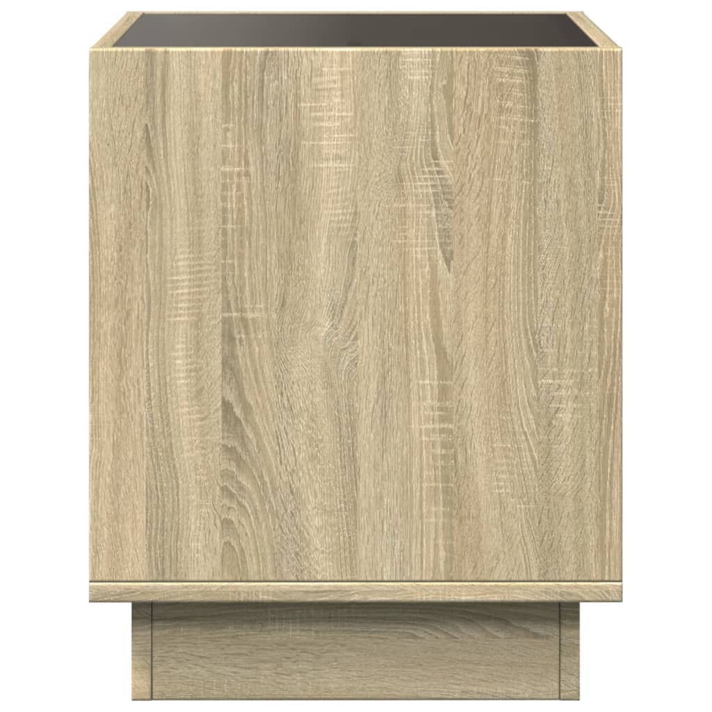 Tavolino da Salotto con LED Infinity Rovere Sonoma 40x40x50 cm