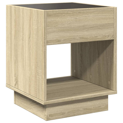 Tavolino da Salotto con LED Infinity Rovere Sonoma 40x40x50 cm