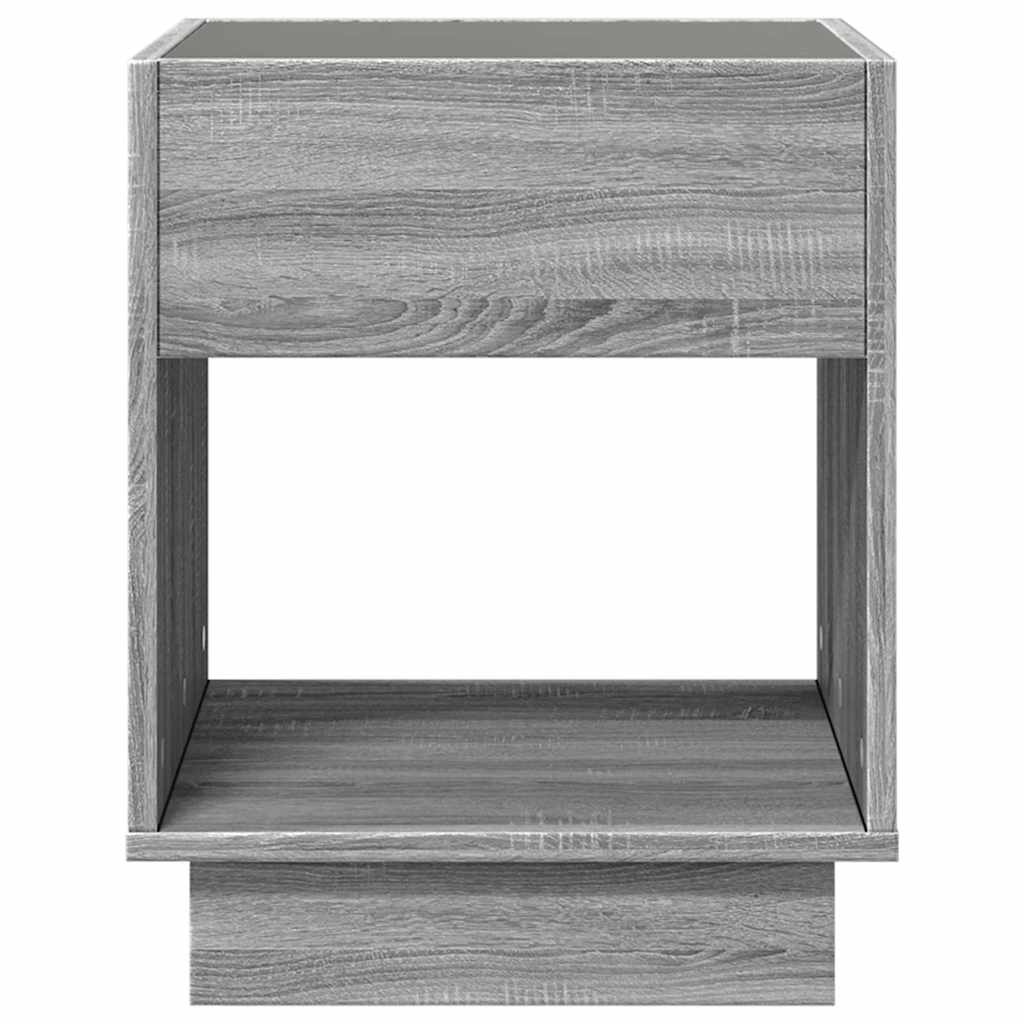 Tavolino da Salotto con LED Infinity Grigio Sonoma 40x40x50 cm | homemem39