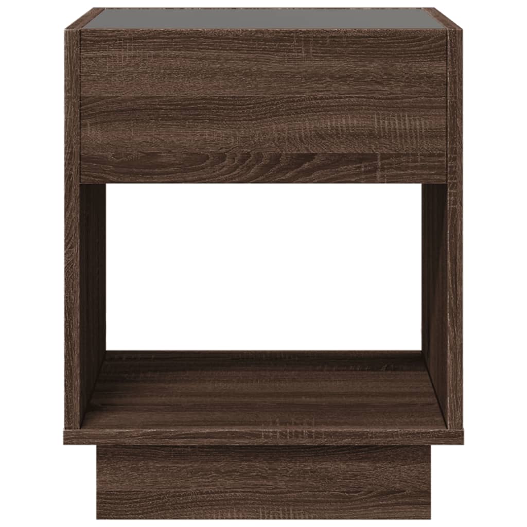 Tavolino da Salotto con LED Infinity Rovere Marrone 40x40x50 cm