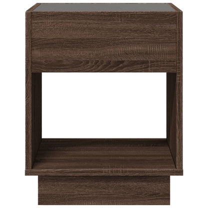 Tavolino da Salotto con LED Infinity Rovere Marrone 40x40x50 cm