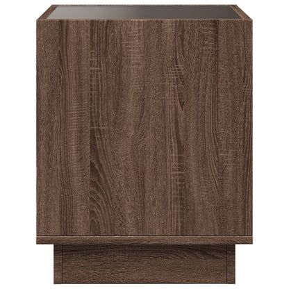 Tavolino da Salotto con LED Infinity Rovere Marrone 40x40x50 cm