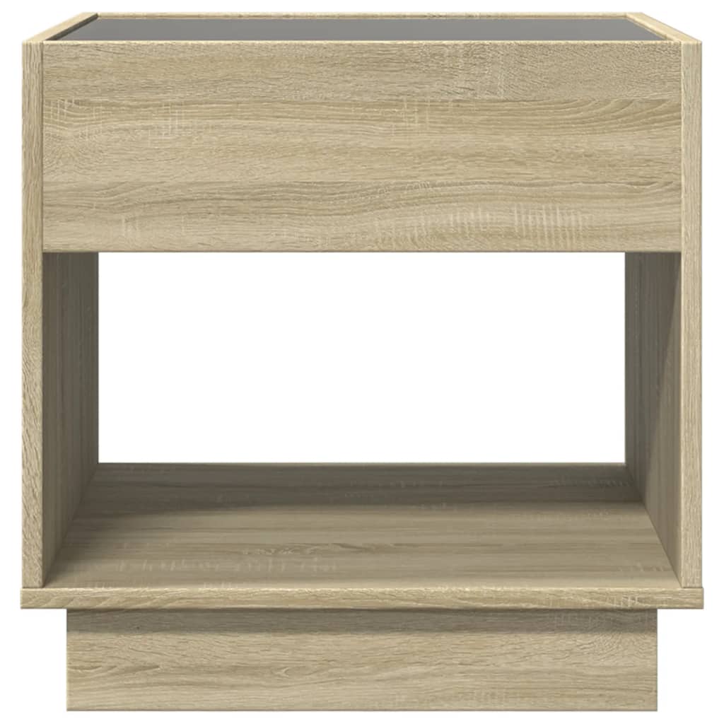 Tavolino da Salotto con LED Infinity Rovere Sonoma 50x50x50 cm | homemem39
