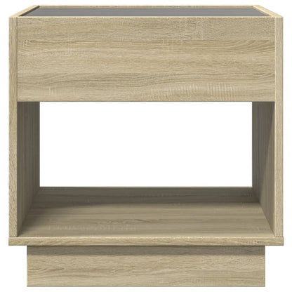 Tavolino da Salotto con LED Infinity Rovere Sonoma 50x50x50 cm