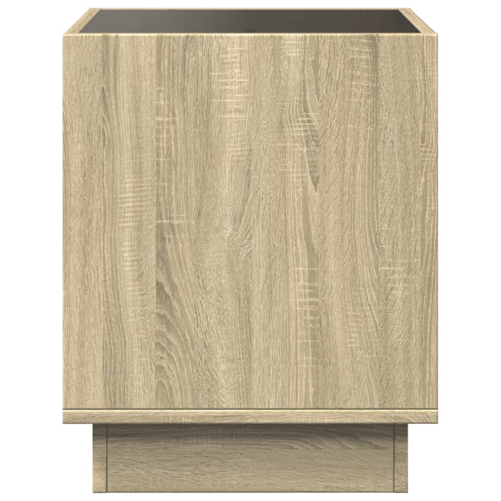 Tavolino da Salotto con LED Infinity Rovere Sonoma 50x50x50 cm | homemem39
