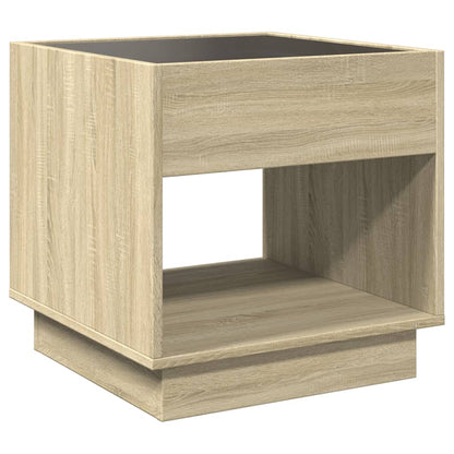 Tavolino da Salotto con LED Infinity Rovere Sonoma 50x50x50 cm | homemem39