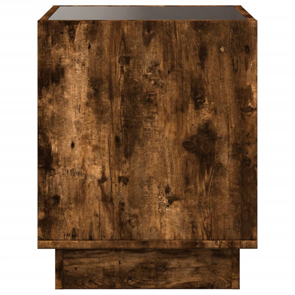 Tavolino da Salotto con LED Infinity Rovere Fumo 50x50x50 cm | homemem39