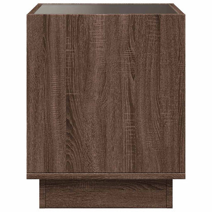 Tavolino da Salotto con LED Infinity Rovere Marrone 50x50x50 cm | homemem39