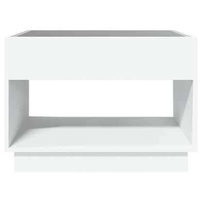 Tavolino da Salotto con LED Infinity Bianco 70x50x50 cm