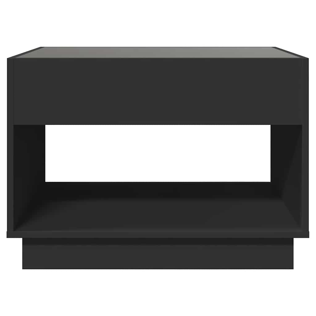 Tavolino da Salotto con LED Infinity Nero 70x50x50 cm
