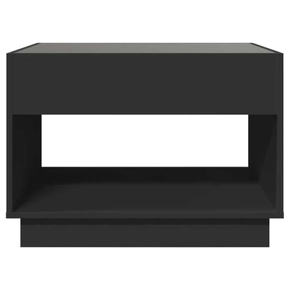 Tavolino da Salotto con LED Infinity Nero 70x50x50 cm