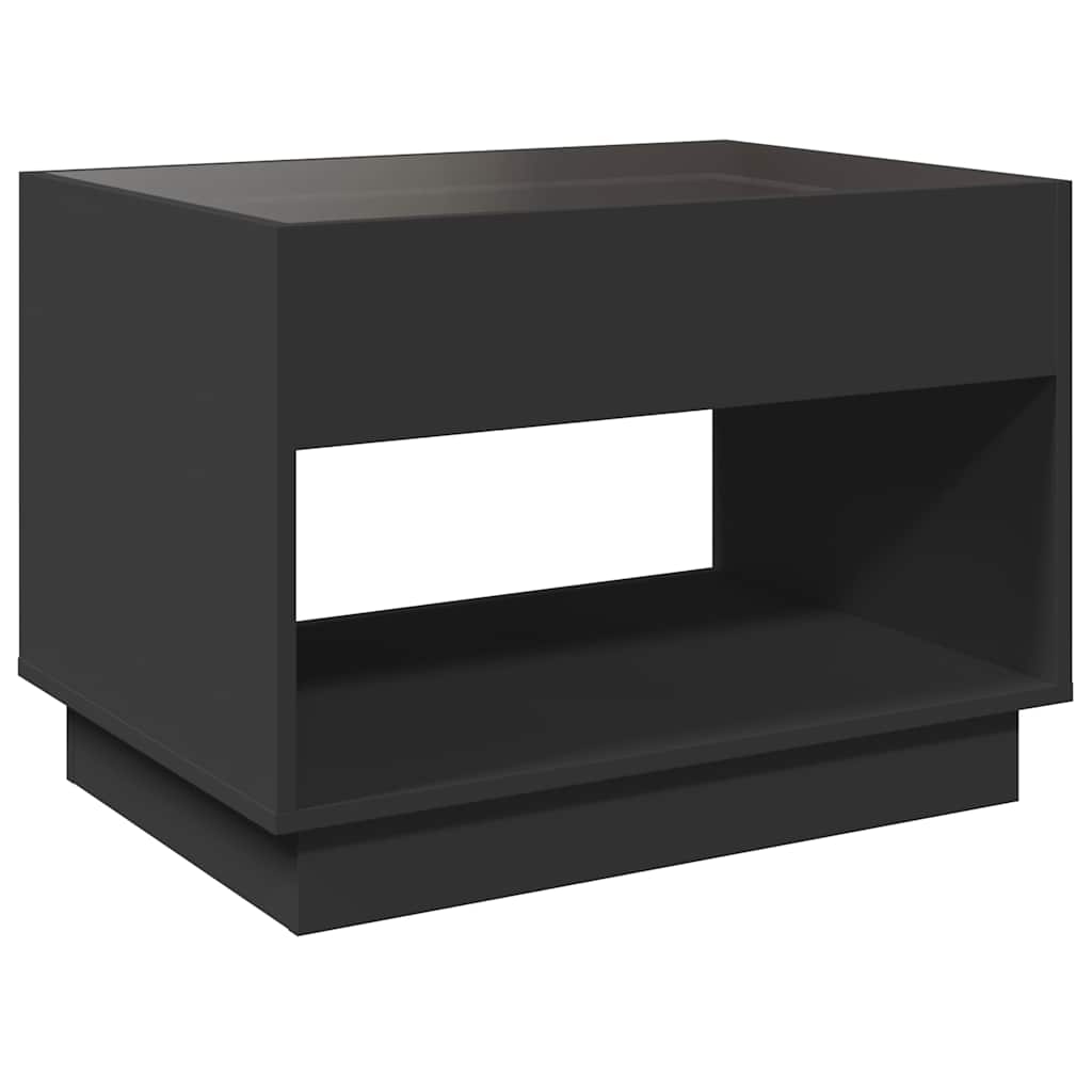 Tavolino da Salotto con LED Infinity Nero 70x50x50 cm