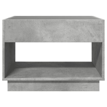 Tavolino da Salotto con LED Infinity Grigio Cemento 70x50x50 cm