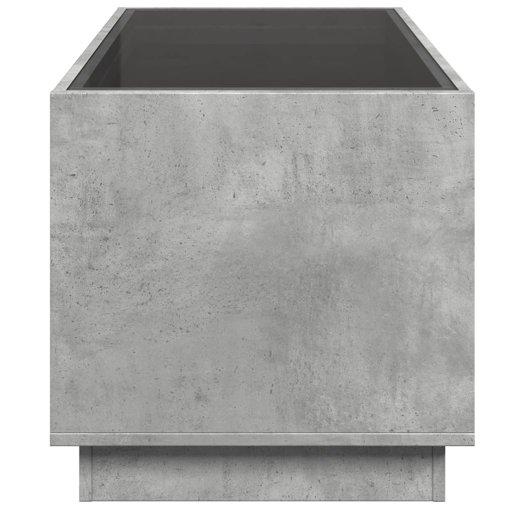 Tavolino da Salotto con LED Infinity Grigio Cemento 70x50x50 cm
