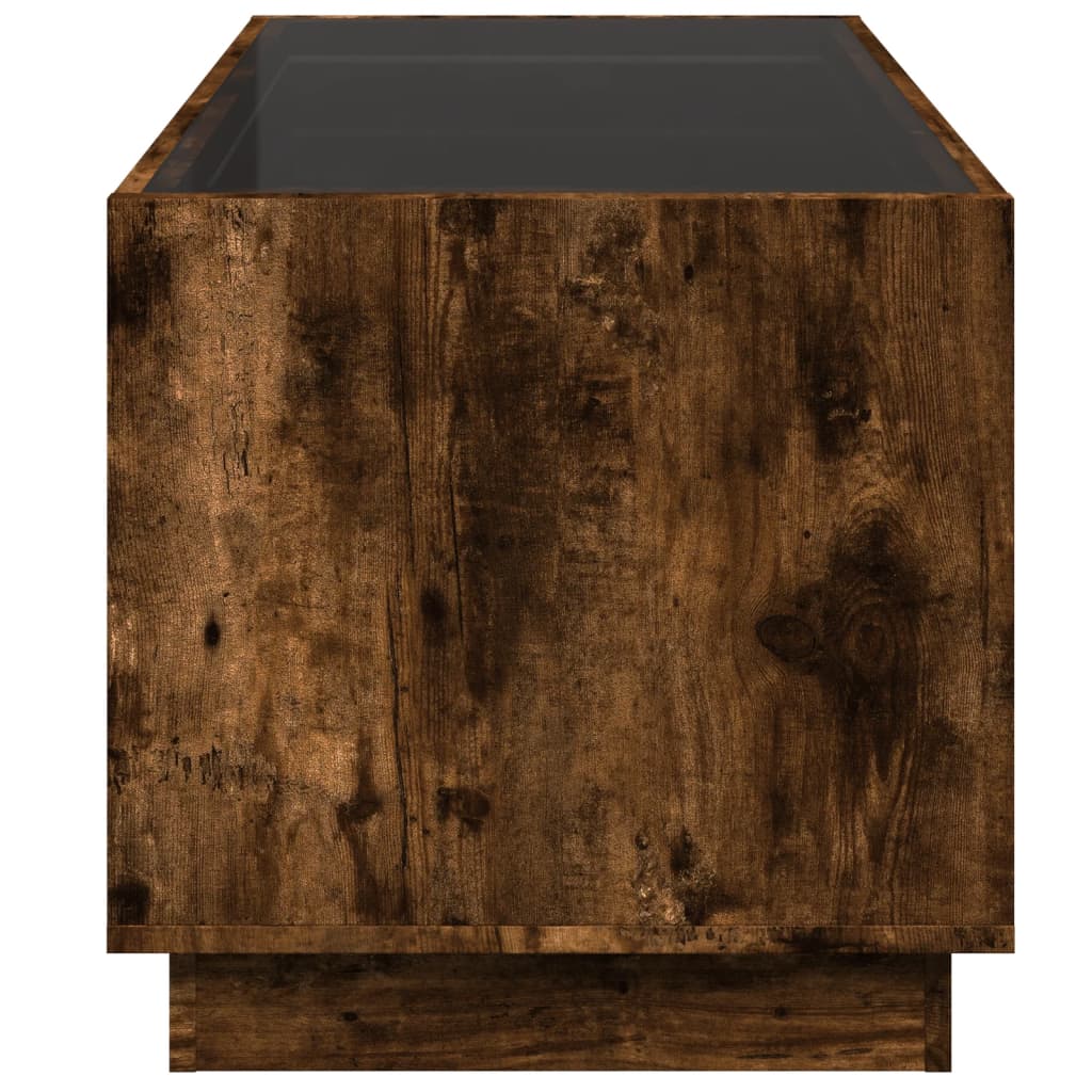 Tavolino da Salotto con LED Infinity Rovere Fumo 70x50x50 cm | homemem39