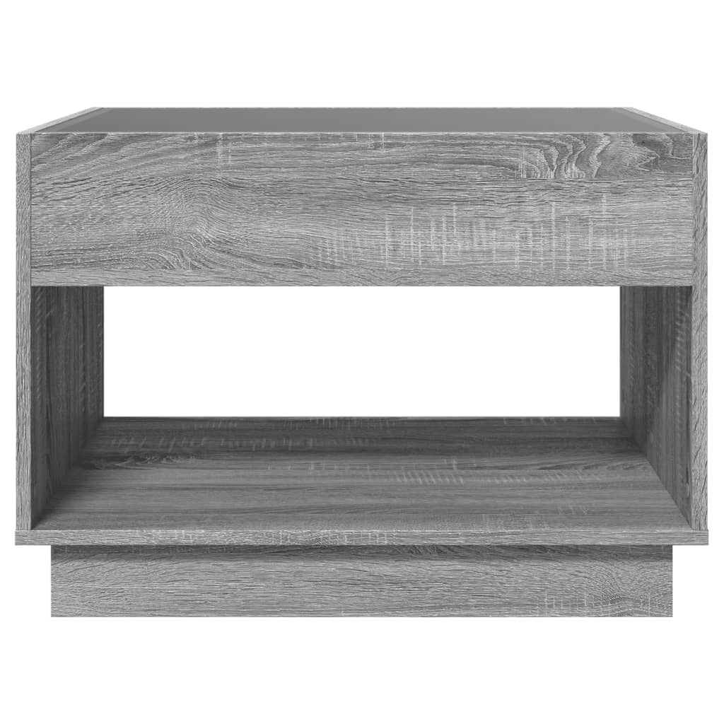 Tavolino da Salotto con LED Infinity Grigio Sonoma 70x50x50 cm | homemem39