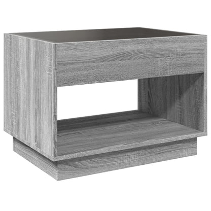 Tavolino da Salotto con LED Infinity Grigio Sonoma 70x50x50 cm | homemem39