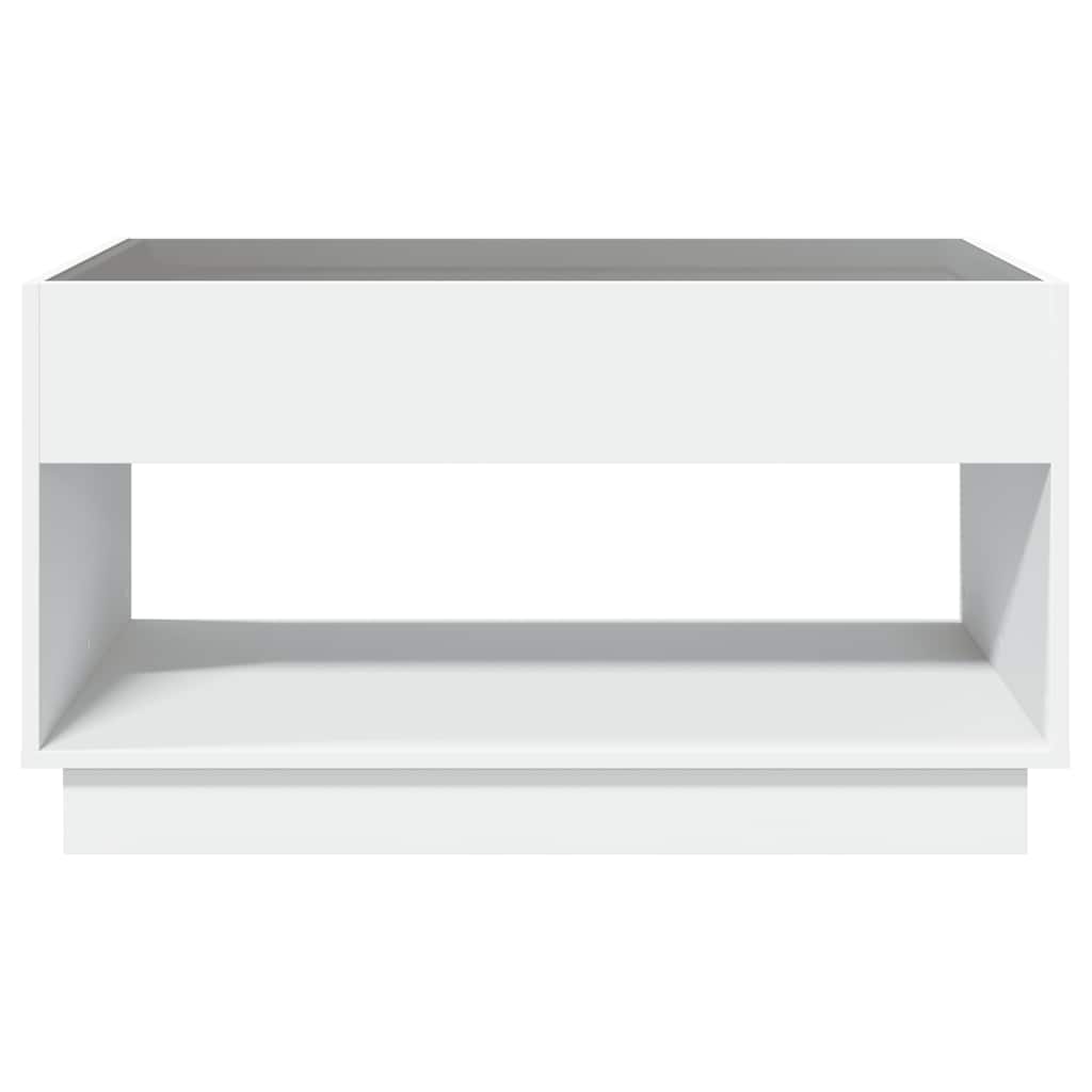 Tavolino da Salotto con LED Infinity Bianco 90x50x50 cm