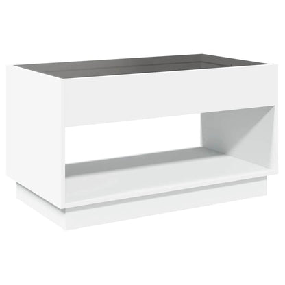 Tavolino da Salotto con LED Infinity Bianco 90x50x50 cm