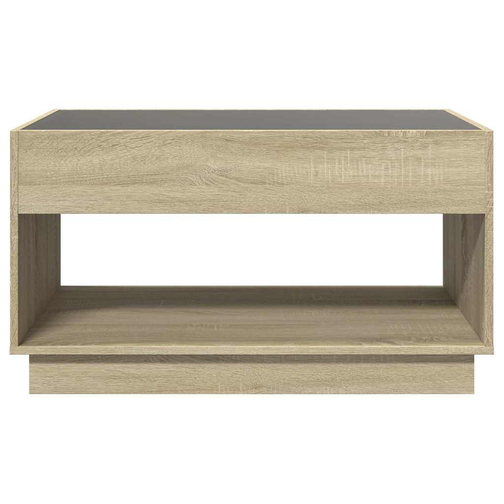 Tavolino da Salotto con LED Infinity Rovere Sonoma 90x50x50 cm | homemem39