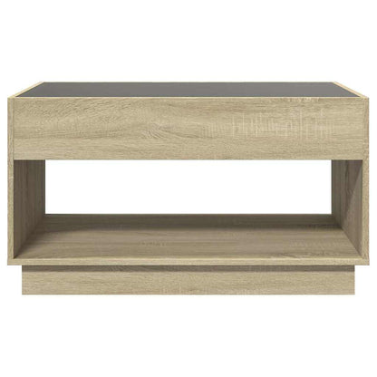 Tavolino da Salotto con LED Infinity Rovere Sonoma 90x50x50 cm | homemem39