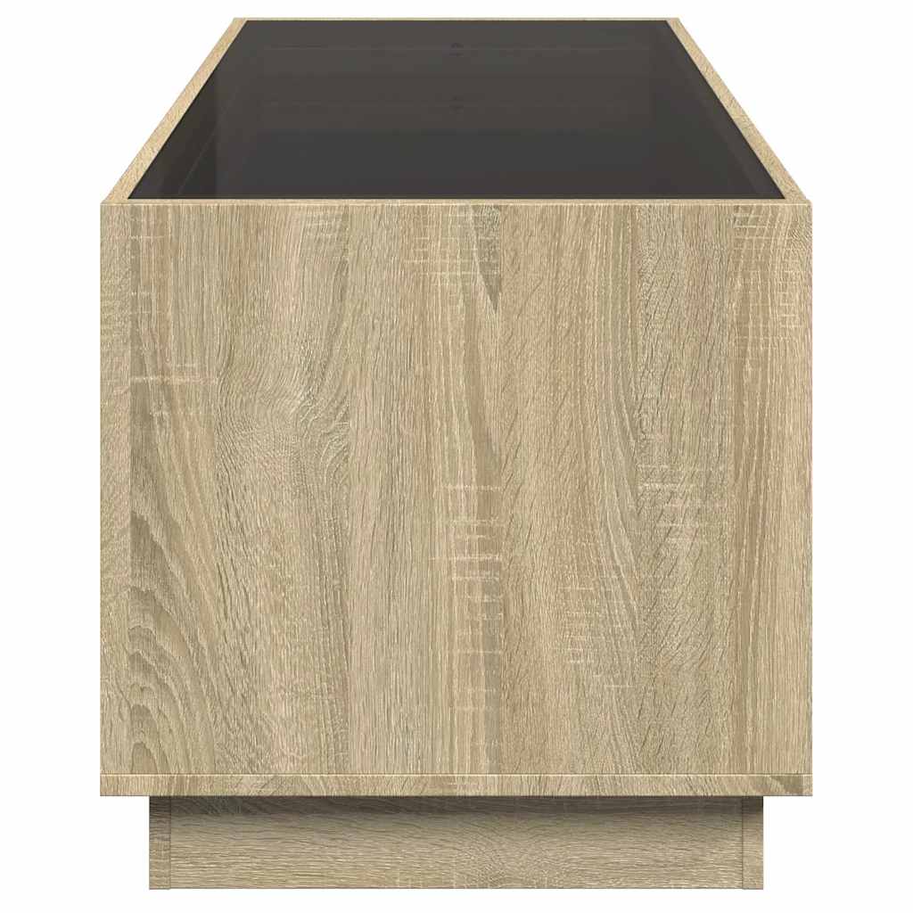 Tavolino da Salotto con LED Infinity Rovere Sonoma 90x50x50 cm