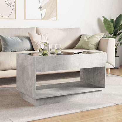Tavolino da Salotto con LED Infinity Grigio Cemento 90x50x50 cm | homemem39