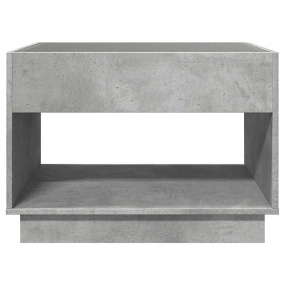 Tavolino da Salotto con LED Infinity Grigio Cemento 90x50x50 cm | homemem39