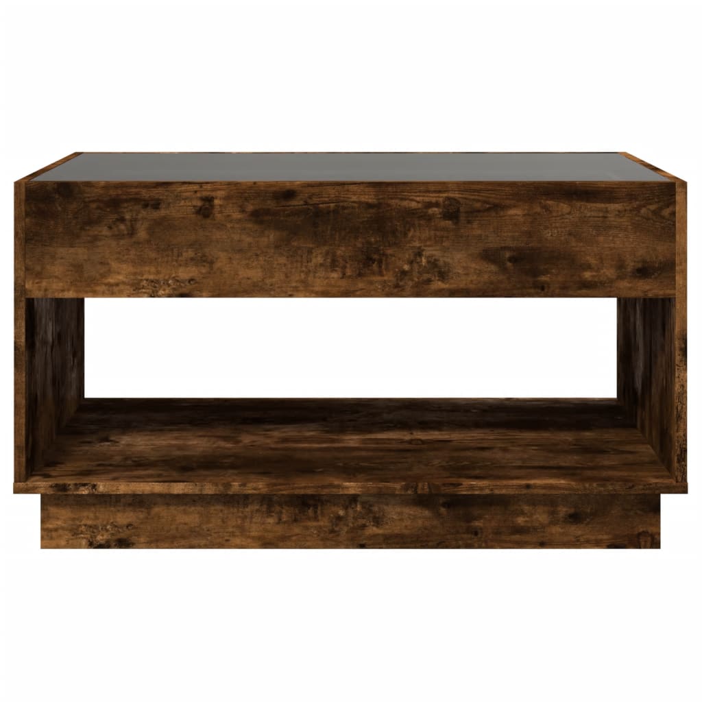 Tavolino da Salotto con LED Infinity Rovere Fumo 90x50x50 cm | homemem39