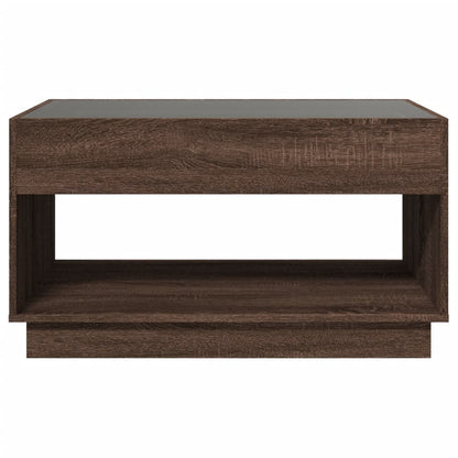 Tavolino da Salotto con LED Infinity Rovere Marrone 90x50x50 cm | homemem39