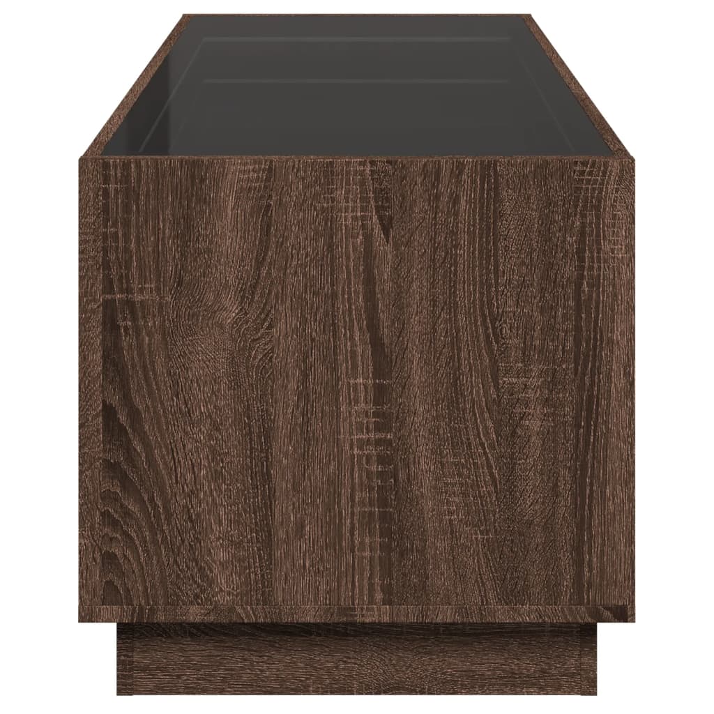 Tavolino da Salotto con LED Infinity Rovere Marrone 90x50x50 cm | homemem39