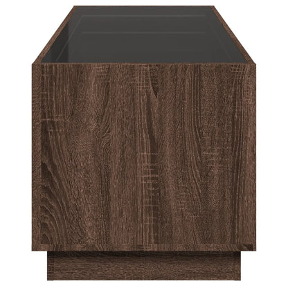 Tavolino da Salotto con LED Infinity Rovere Marrone 90x50x50 cm | homemem39