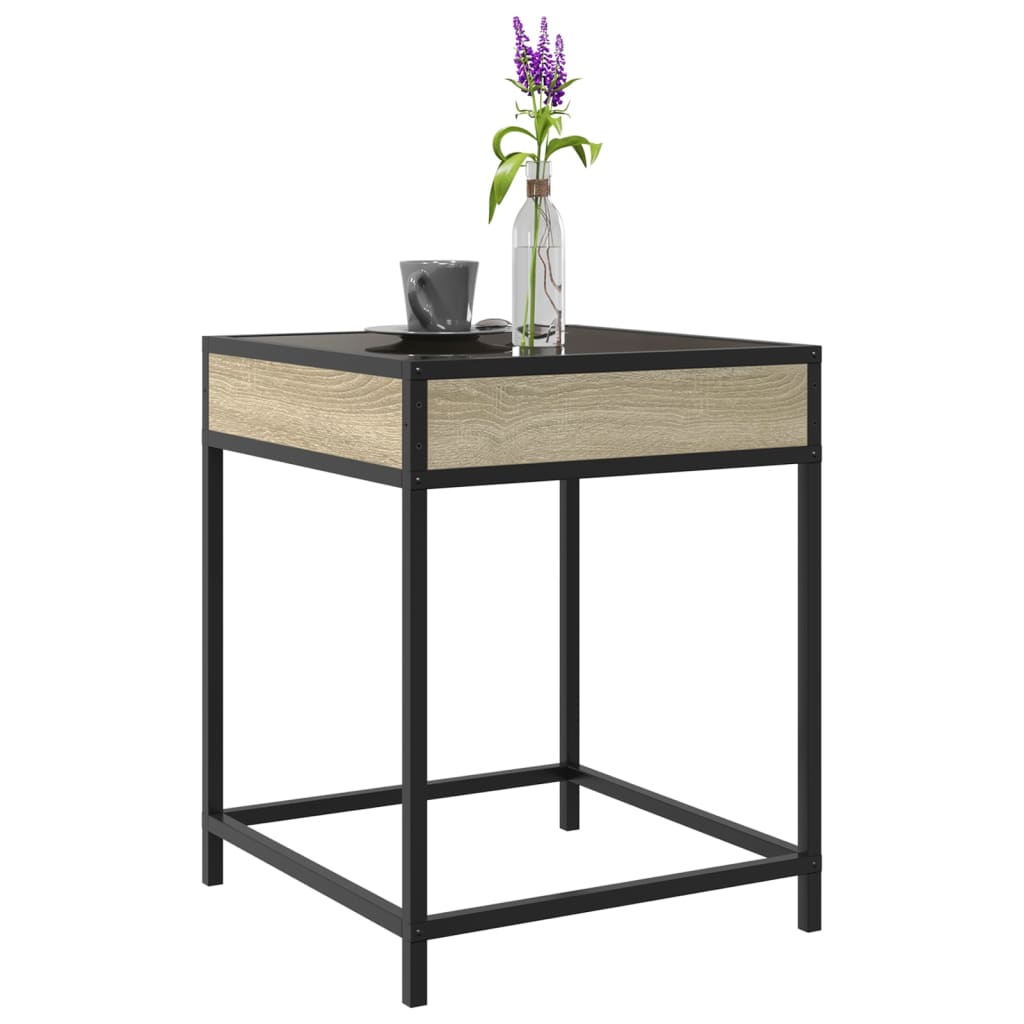 Tavolino da Salotto con LED Infinity Rovere Sonoma 40x40x51 cm | homemem39