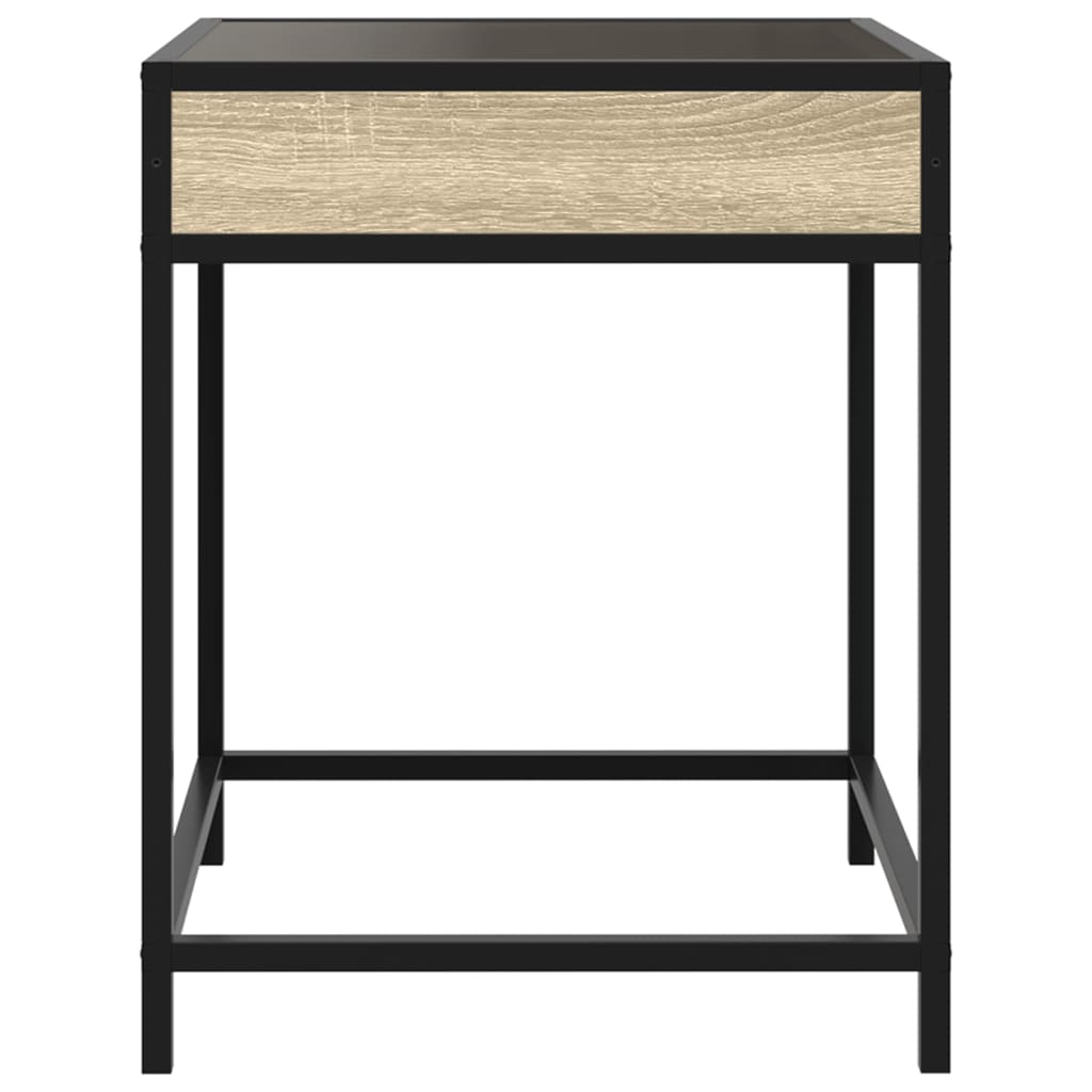 Tavolino da Salotto con LED Infinity Rovere Sonoma 40x40x51 cm | homemem39