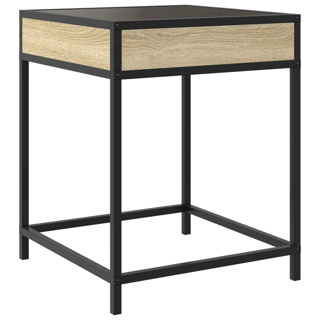 Tavolino da Salotto con LED Infinity Rovere Sonoma 40x40x51 cm | homemem39
