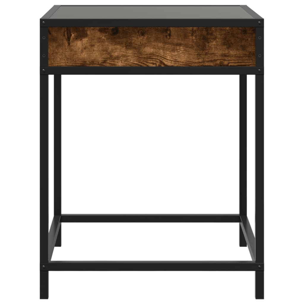Tavolino da Salotto con LED Infinity Rovere Fumo 40x40x51 cm | homemem39