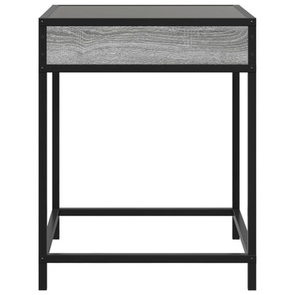 Tavolino da Salotto con LED Infinity Grigio Sonoma 40x40x51 cm | homemem39
